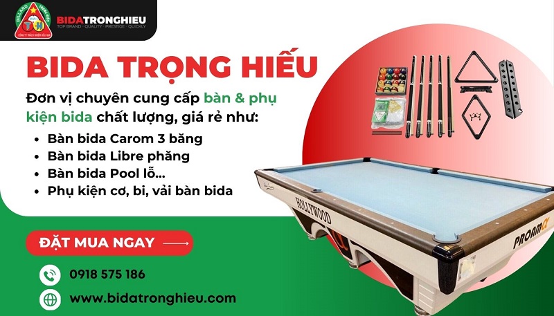 Mua bàn bida chất lượng cao tại Bida Trọng Hiếu