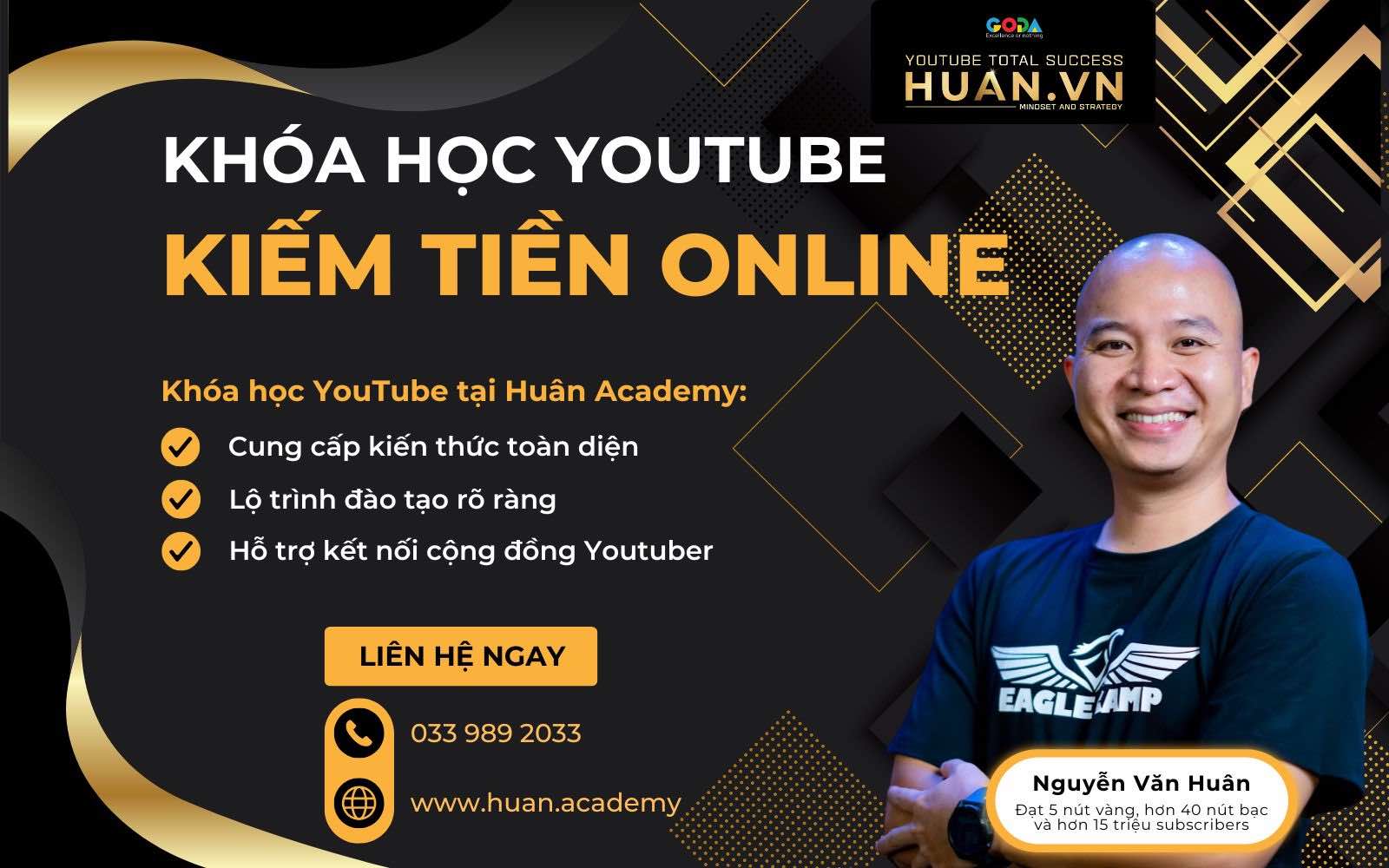 Khóa học xây dựng kênh YouTube tại Huân Academy