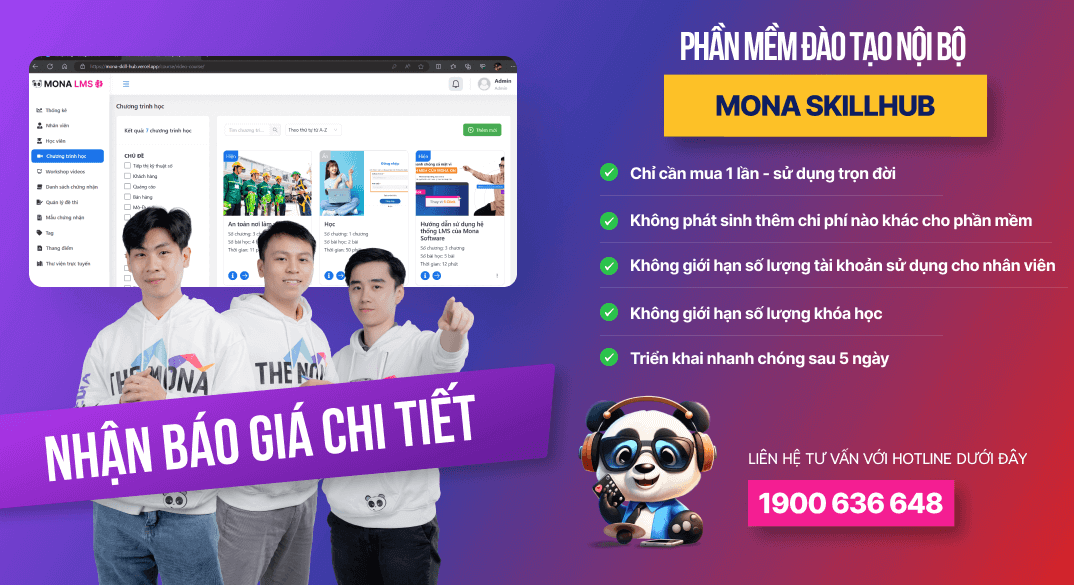 Phần mềm đào tạo nội bộ MONA SkillHub