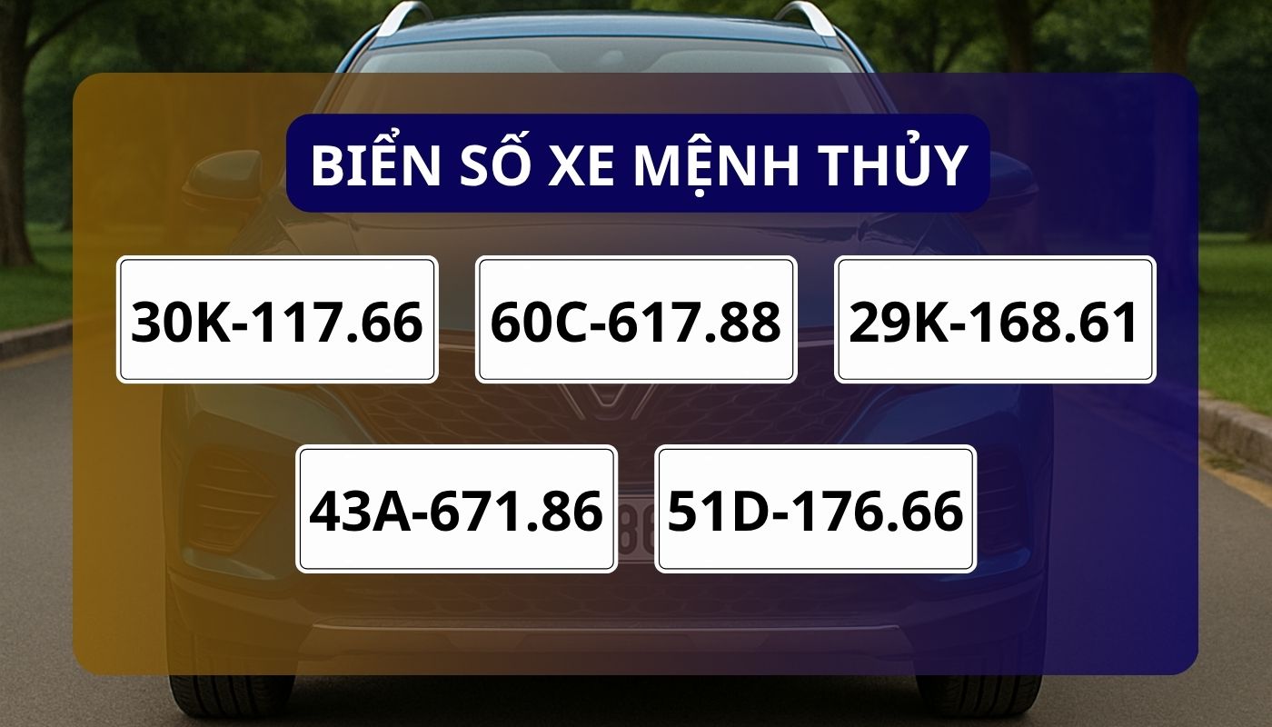 Biển số xe hợp mệnh Thuỷ