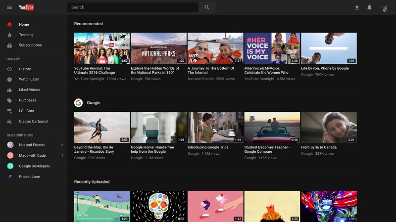 Trang chủ Youtube