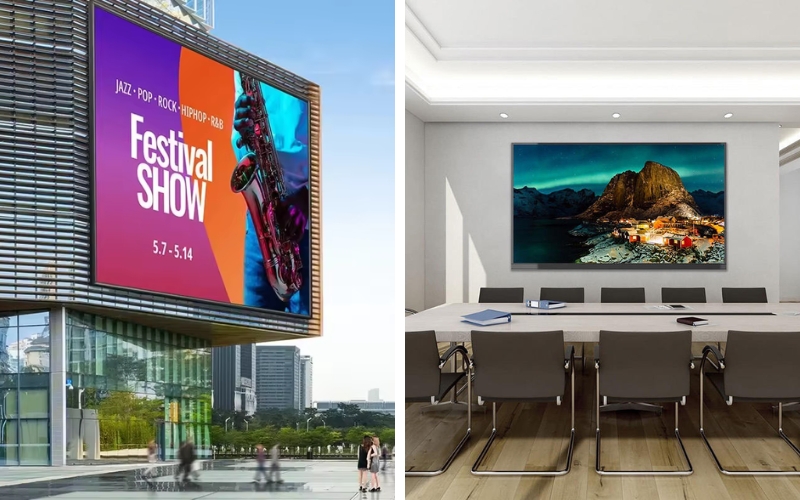 so sánh màn hình LED chạy online và offline